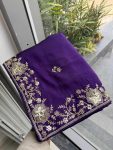 DESIGNER RANGOLI SILK EMBROIDERY WORK SAREE WITH UNSTITCHED BLOUSE WEDDING WEAR WHOLESALE PRICE ETHNIC GARMENT (1)