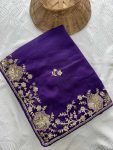 DESIGNER RANGOLI SILK EMBROIDERY WORK SAREE WITH UNSTITCHED BLOUSE WEDDING WEAR WHOLESALE PRICE ETHNIC GARMENT (1)