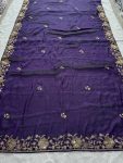 DESIGNER RANGOLI SILK EMBROIDERY WORK SAREE WITH UNSTITCHED BLOUSE WEDDING WEAR WHOLESALE PRICE ETHNIC GARMENT (1)