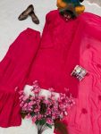 DESIGNER RAYON THREAD EMBROIDERY WORK TOP SHARARA WITH DUPATTA WEDDING WEAR WHOLESALE PRICE ETHNIC GARMENT (8)