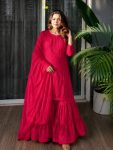 DESIGNER RAYON THREAD EMBROIDERY WORK TOP SHARARA WITH DUPATTA WEDDING WEAR WHOLESALE PRICE ETHNIC GARMENT (8)