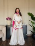 DESIGNER ROMAN GLASS SILK MULTI EMBROIDERY AND BEADS MOTI WORK TOP PALAZZO WITH DUPATTA FESTIVE WEAR WHOLESALE PRICE ETHNIC GARMENT (5)
