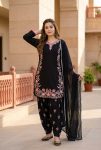 DESIGNER ROMAN SILK EMBROIDERY WORK WITH FANCY LACE BORDER WORK TOP PATIYALA WITH DUPATTA FESTIVE WEAR WHOLESALE PRICE ETHNIC GARMENT (6)