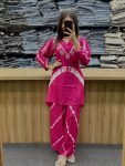 DESIGNER RUSSIAN SILK HANDWORK CO ORD SET PINK