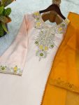 DESIGNER SATIN GLASS EMBROIDERY THREAD WORK WITH MOTI WORK TOP PATIYALA WITH DUPATTA FESTIVE WEAR WHOLESALE PRICE ETHNIC GARMENT (3)
