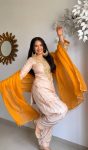 DESIGNER SATIN GLASS EMBROIDERY THREAD WORK WITH MOTI WORK TOP PATIYALA WITH DUPATTA FESTIVE WEAR WHOLESALE PRICE ETHNIC GARMENT (3)