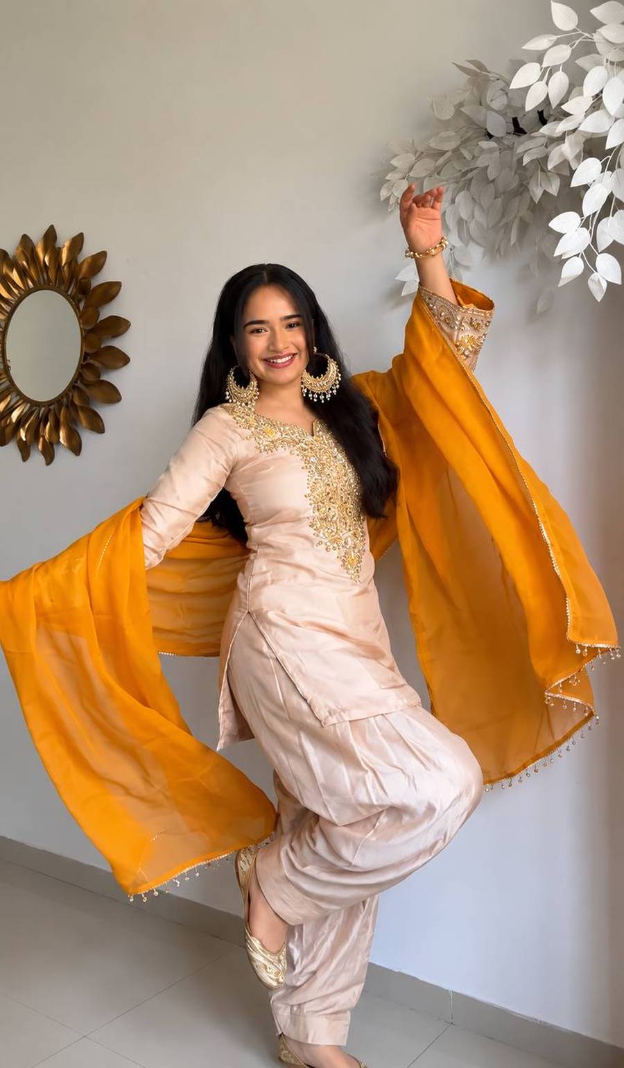 DESIGNER SATIN GLASS EMBROIDERY THREAD WORK WITH MOTI WORK TOP PATIYALA WITH DUPATTA FESTIVE WEAR WHOLESALE PRICE ETHNIC GARMENT (2)