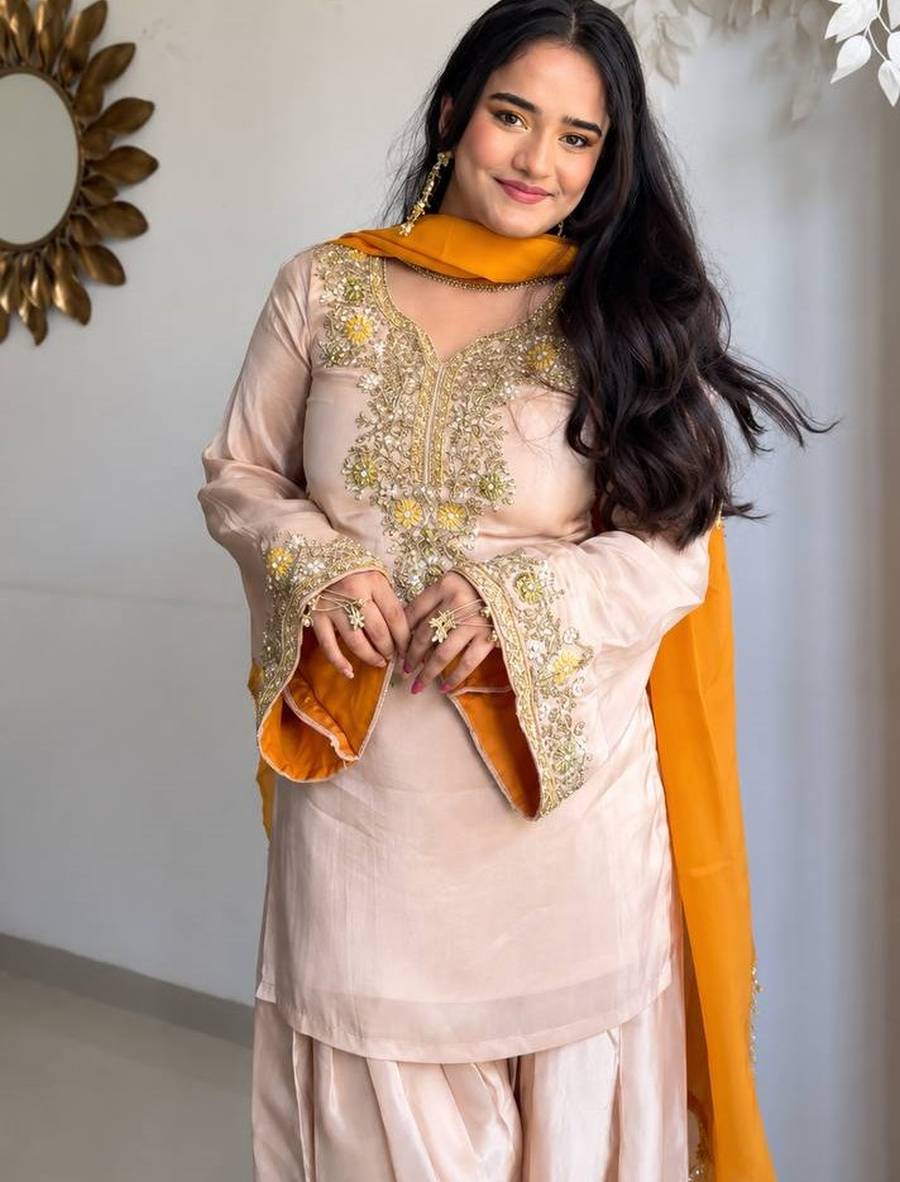 DESIGNER SATIN GLASS EMBROIDERY THREAD WORK WITH MOTI WORK TOP PATIYALA WITH DUPATTA FESTIVE WEAR WHOLESALE PRICE ETHNIC GARMENT (6)