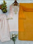 DESIGNER SATIN GLASS EMBROIDERY THREAD WORK WITH MOTI WORK TOP PATIYALA WITH DUPATTA FESTIVE WEAR WHOLESALE PRICE ETHNIC GARMENT (3)