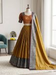 DESIGNER SILK WOVEN WORK LEHENGA CHOLI WITH DUPATTA FESTIVE WEAR WHOLESALE PRICE ETHNIC GARMENT (14)