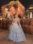 DESIGNER SLUB SILK RESHAM DORI & RAINBOW SEQUENCE WORK LEHENGA CHOLI WITH DUPATTA RECEPTION WEAR WHOLESALE PRICE ETHNIC GARMENT (2)