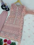 DESIGNER SOFT NET SEQUENCE WITH PEARL HAND WORK TOP PALAZZO WITH DUPATTA WEDDING WEAR WHOLESALE PRICE ETHNIC GARMENT (18)