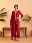 DESIGNER VICHITRA SILK EMBROIDERY, SEQUENCE & CODING WORK TOP PALAZZO WITH DUPATTA FESTIVE WEAR WHOLESALE PRICE ETHNIC GARMENT (2)