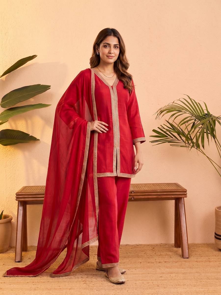 DESIGNER VICHITRA SILK EMBROIDERY, SEQUENCE & CODING WORK TOP PALAZZO WITH DUPATTA FESTIVE WEAR WHOLESALE PRICE ETHNIC GARMENT (3)