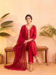 DESIGNER VICHITRA SILK EMBROIDERY, SEQUENCE & CODING WORK TOP PALAZZO WITH DUPATTA FESTIVE WEAR WHOLESALE PRICE ETHNIC GARMENT (2)