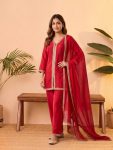 DESIGNER VICHITRA SILK EMBROIDERY, SEQUENCE & CODING WORK TOP PALAZZO WITH DUPATTA FESTIVE WEAR WHOLESALE PRICE ETHNIC GARMENT (2)