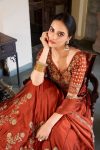 DESIGNER VICHITRA SILK SEQUENCE AND THREAD EMBROIDERY WORK LEHENGA CHOLI WITH DUPATTA WEDDING WEAR WHOLESALE PRICE ETHNIC GARMENT (10)