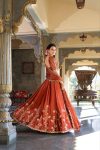DESIGNER VICHITRA SILK SEQUENCE AND THREAD EMBROIDERY WORK LEHENGA CHOLI WITH DUPATTA WEDDING WEAR WHOLESALE PRICE ETHNIC GARMENT (10)