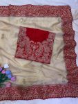 DESIGNER ZIPSY SILK SEQUENCE AND DORI EMBROIDERY WORK SAREE WITH UNSTITCHED BLOUSE WEDDING WEAR WHOLESALE PRICE ETHNIC GARMENT (5)