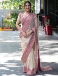 DESIGNER ZIPSY SILK SEQUENCE AND DORI EMBROIDERY WORK SAREE WITH UNSTITCHED BLOUSE WEDDING WEAR WHOLESALE PRICE ETHNIC GARMENT (5)