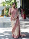 DESIGNER ZIPSY SILK SEQUENCE AND DORI EMBROIDERY WORK SAREE WITH UNSTITCHED BLOUSE WEDDING WEAR WHOLESALE PRICE ETHNIC GARMENT (5)