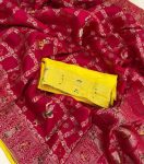 FABULOUS DHOLA SILK WEAVING RICH ZARI WOOVEN SAREE WITH UNSTITCHED BLOUSE WEDDING WEAR WHOLESALE PRICE ETHNIC GARMENT (7)
