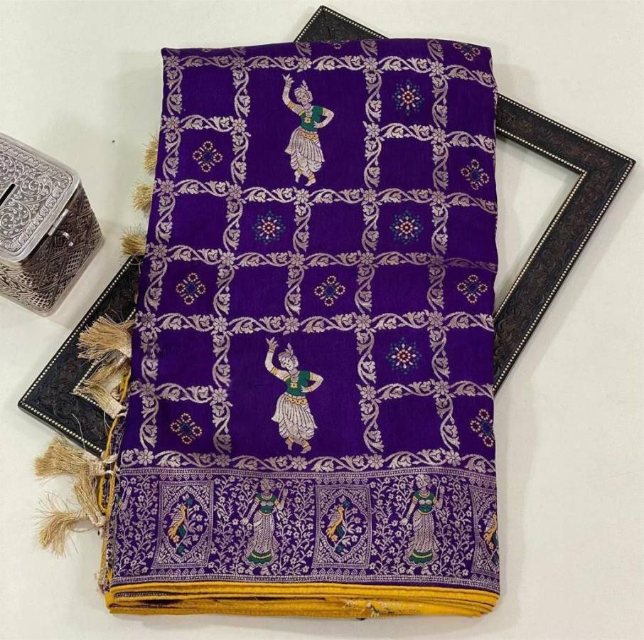 FABULOUS DHOLA SILK WEAVING RICH ZARI WOOVEN SAREE WITH UNSTITCHED BLOUSE WEDDING WEAR WHOLESALE PRICE ETHNIC GARMENT (3)