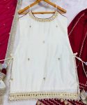 FABULOUS VICHITRA SILK SEQUINS ZARI EMBROIDERED WORK TOP LEHENGA WITH DUPATTA WEDDING WEAR WHOLESALE PRICE ETHNIC GARMENT (22)
