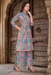 FANCY CAMBRIC COTTON FLORAL PRINT WORK CO-ORD SET DAILY WEAR WHOLESALE PRICE ETHNIC GARMENT (6)