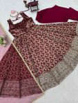 FANCY CHANDERI JACQUARD BUTTI THREAD WITH SEQUENCE WORK GOWN BOTTOM WITH DUPATTA WEDDING WEAR WHOLESALE PRICE ETHNIC GARMENT (13)