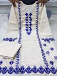 FANCY CHANDERI SILK EMBROIDERY WORK TOP BOTTOM SET OFFICE WEAR WHOLESALE PRICE ETHNIC GARMENT (10)