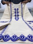 FANCY CHANDERI SILK EMBROIDERY WORK TOP BOTTOM SET OFFICE WEAR WHOLESALE PRICE ETHNIC GARMENT (10)