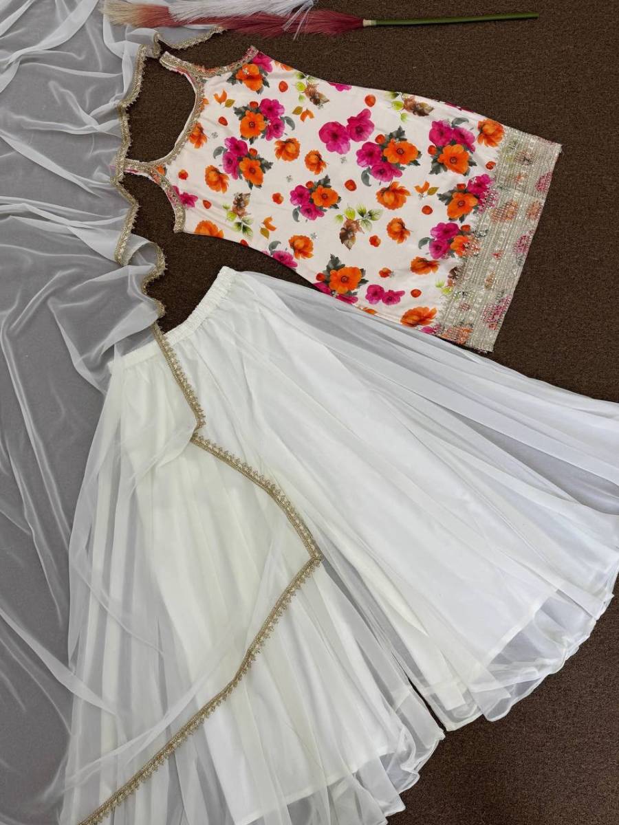 FANCY CHINON SILK EMBROIDERY SEQUENCE CODING WORK AND DIGITAL PRINT WORK TOP PALAZZO WITH DUPATTA FESTIVE WEAR WHOLESALE PRICE ETHNIC GARMENT (1)