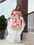 FANCY CHINON SILK EMBROIDERY SEQUENCE CODING WORK AND DIGITAL PRINT WORK TOP PALAZZO WITH DUPATTA FESTIVE WEAR WHOLESALE PRICE ETHNIC GARMENT (2)