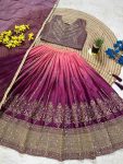 FANCY CHINON SILK SEQUENCE EMBROIDERY WORK KID’S LEHENGA CHOLI WITH DUPATTA FESTIVE WEAR WHOLESALE PRICE ETHNIC GARMENT (3)