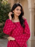 FANCY COTTON BANDHEJ PRINT WORK TOP PATIYALA SET DAILY WEAR WHOLESALE PRICE ETHNIC GARMENT (8)