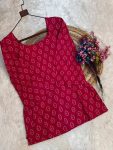 FANCY COTTON BANDHEJ PRINT WORK TOP PATIYALA SET DAILY WEAR WHOLESALE PRICE ETHNIC GARMENT (8)
