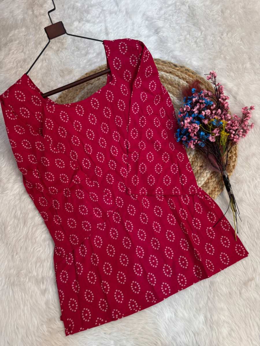 FANCY COTTON BANDHEJ PRINT WORK TOP PATIYALA SET DAILY WEAR WHOLESALE PRICE ETHNIC GARMENT (14)