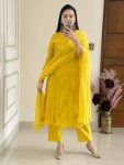 FANCY COTTON CHIKANKARI EMBROIDERY WITH COTTON THREAD WORK TOP BOTTOM WITH DUPATTA FESTIVE WEAR WHOLESALE PRICE ETHNIC GARMENT (3)