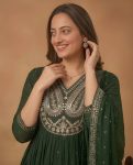 FANCY COTTON EMBROIDERED WORK TOP BOTTOM WITH DUPATTA FESTIVE WEAR WHOLESALE PRICE ETHNIC GARMENT (7)