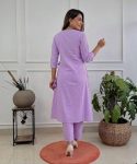 FANCY COTTON THREAD EMBROIDERY WORK TOP PENT SET OFFICE WEAR WHOLESALE PRICE ETHNIC GARMENT (8)