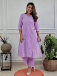 FANCY COTTON THREAD EMBROIDERY WORK TOP PENT SET OFFICE WEAR WHOLESALE PRICE ETHNIC GARMENT (8)