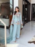 FANCY CREPE SILK SEQUENCE EMBROIDERY WITH BORDER LACE WORK TOP PATIYALA WITH DUPATTA FESTIVE WEAR WHOLESALE PRICE ETHNIC GARMENT (3)