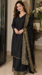 FANCY CREPE SILK SEQUENCE EMBROIDERY ZARI WORK AND MOTI WORK TOP PALAZZO WITH DUPATTA FESTIVE WEAR WHOLESALE PRICE ETHNIC GARMENT (4)