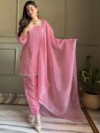 FANCY CRUNCHY SILK DIAMOND SWAROVSKI WORK TOP BOTTOM WITH DUPATTA FESTIVE WEAR WHOLESALE PRICE ETHNIC GARMENT (5)
