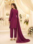 FANCY FRENCH CREPE EMBROIDERY WORK TOP BOTTOM WITH DUPATTA FESTIVE WEAR WHOLESALE PRICE ETHNIC GARMENT (1)