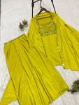 FANCY FRENCH CREPE REAL MIRROR WITH EMBROIDERY WORK SKIRT BLOUSE WITH SHRUG PARTY WEAR WHOLESALE PRICE ETHNIC GARMENT (7)