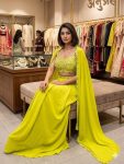 FANCY FRENCH CREPE REAL MIRROR WITH EMBROIDERY WORK SKIRT BLOUSE WITH SHRUG PARTY WEAR WHOLESALE PRICE ETHNIC GARMENT (7)