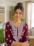 FANCY FRENCH CREPE SILK THREAD EMBROIDERY WORK KURTI PALAZZO SET OFFICE WEAR WHOLESALE PRICE ETHNIC GARMENT (24)