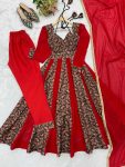 FANCY GEORGETTE EMBROIDERED MALL- BERRY WORK GOWN BOTTOM WITH DUPATTA FESTIVE WEAR WHOLESALE PRICE ETHNIC GARMENT (7)